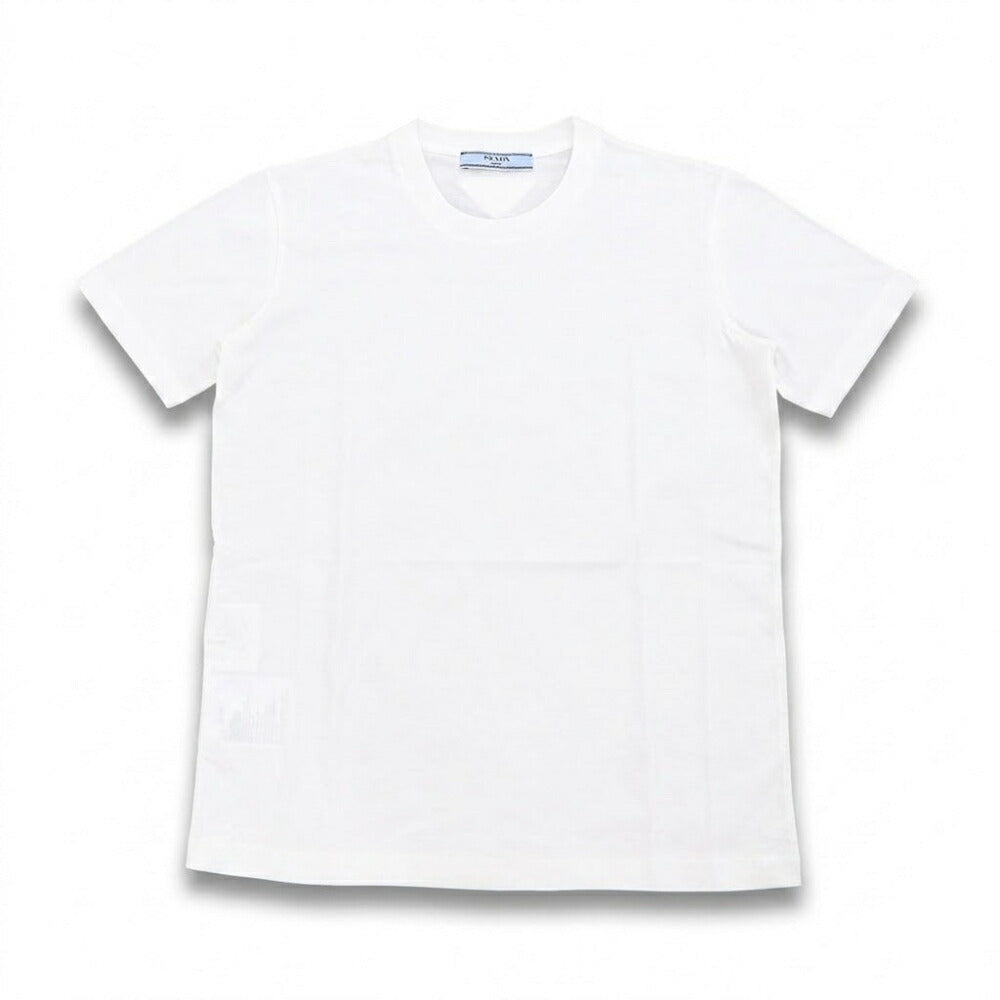 PRADA Tシャツ ホワイト 半袖 クルーネック ロゴタグ バックデザイン 半袖 35570 11CD