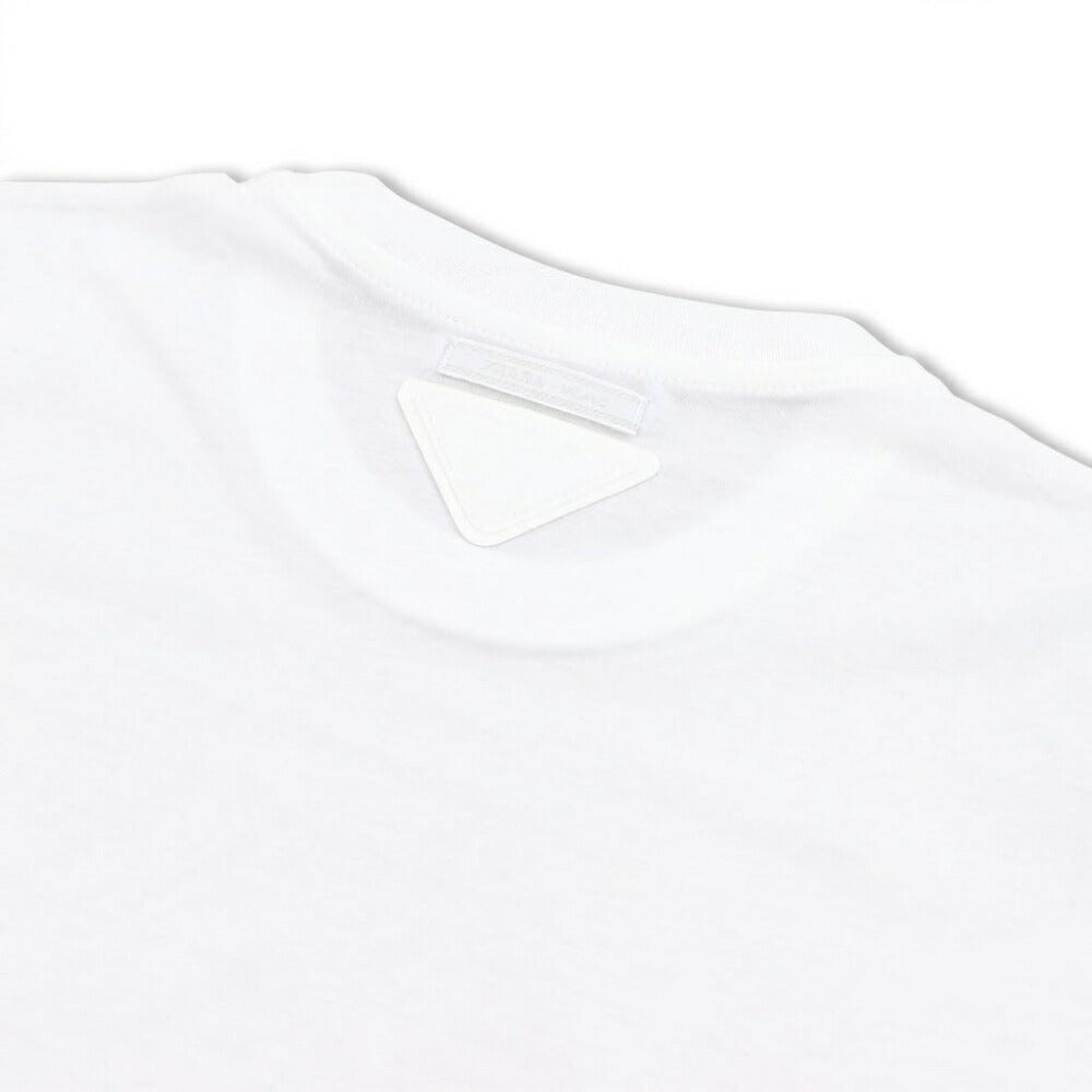 PRADA Tシャツ ホワイト 半袖 クルーネック ロゴタグ バックデザイン 半袖 35570 11CD