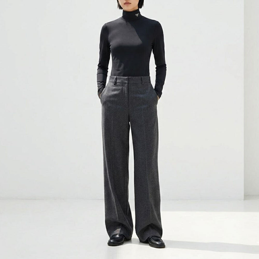 PRADA Tシャツ ジャージー タートルネック トップ ブラック インナー 39528 1068