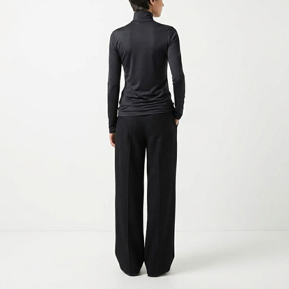 PRADA Tシャツ ジャージー タートルネック トップ ブラック インナー 39528 1068