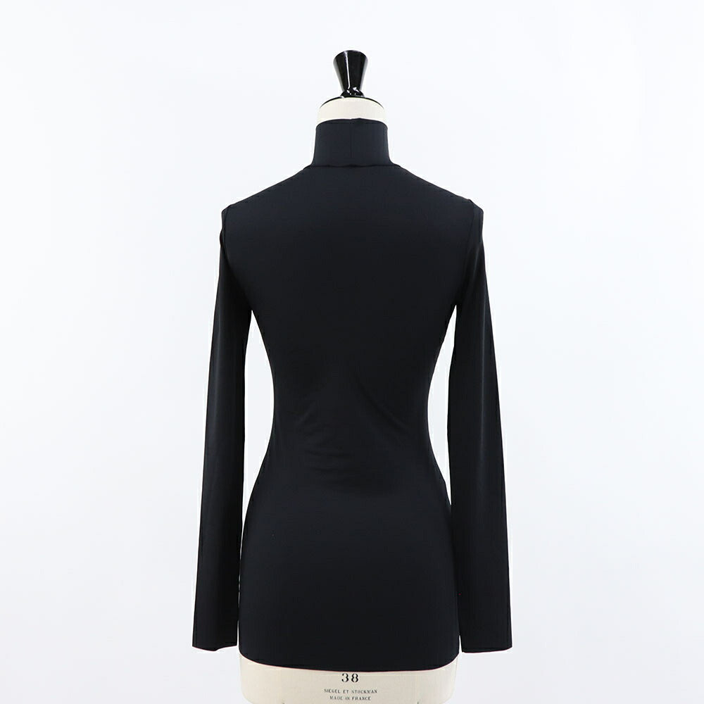 PRADA Tシャツ ジャージー タートルネック トップ ブラック インナー 39528 1068