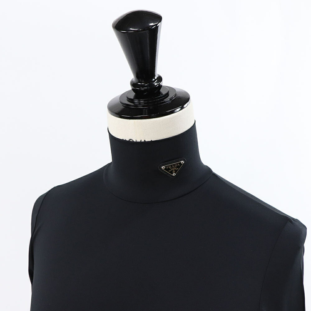 PRADA Tシャツ ジャージー タートルネック トップ ブラック インナー 39528 1068