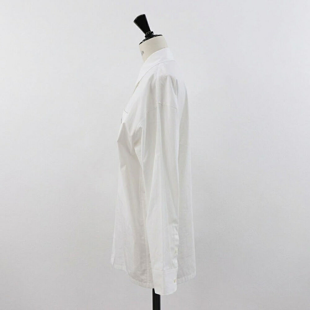 PRADA シャツ ホワイト コットン トライアングルロゴ P418GG 1XV2