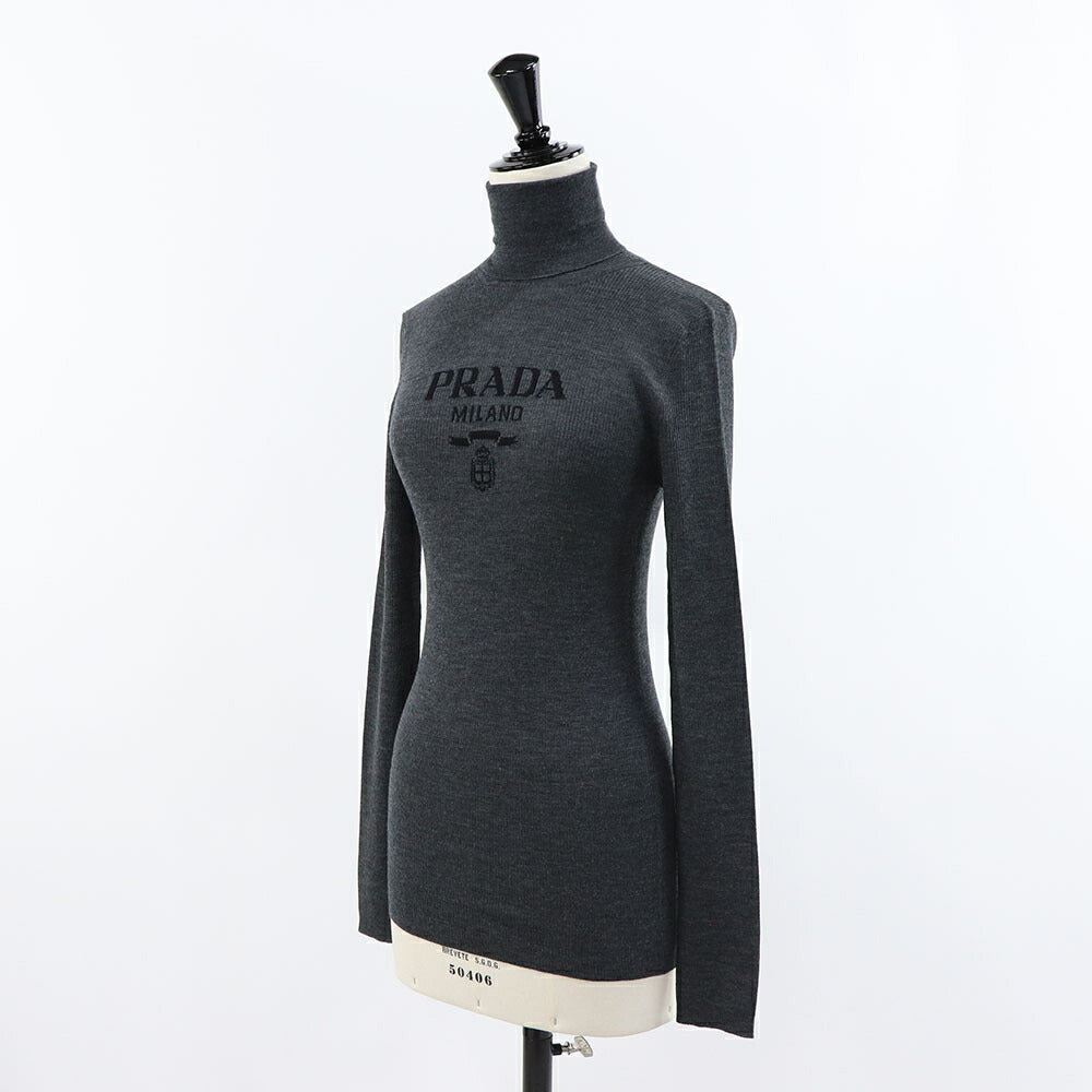 PRADA ニット ブラック タートルネック ロゴ P26445 11C8