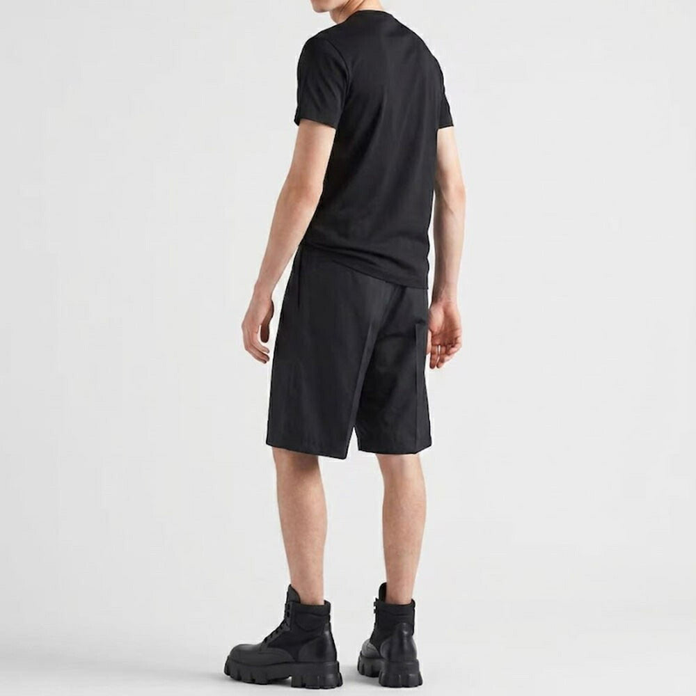 PRADA ショートパンツ メンズ ブラック ハーフパンツ ロゴ SPG32 1WQ8