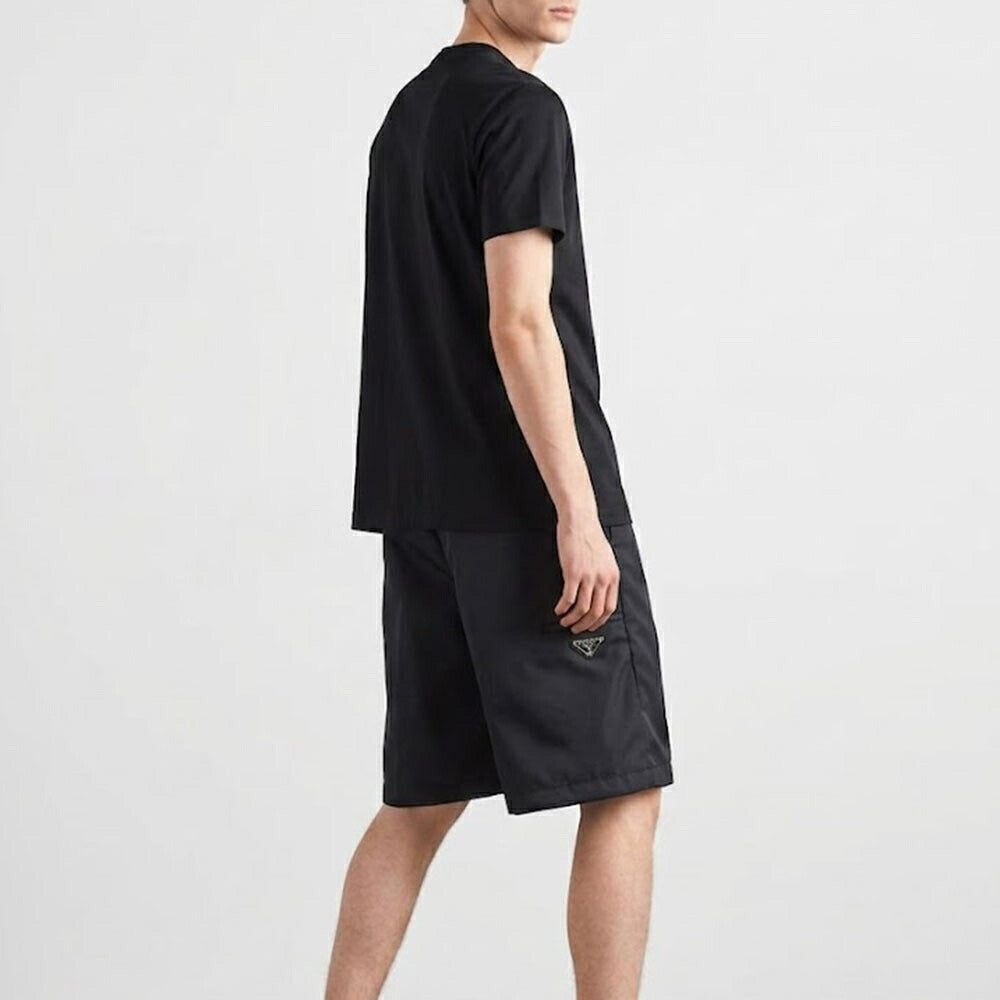 PRADA ショートパンツ メンズ ブラック ハーフパンツ ロゴ SPG32 1WQ8