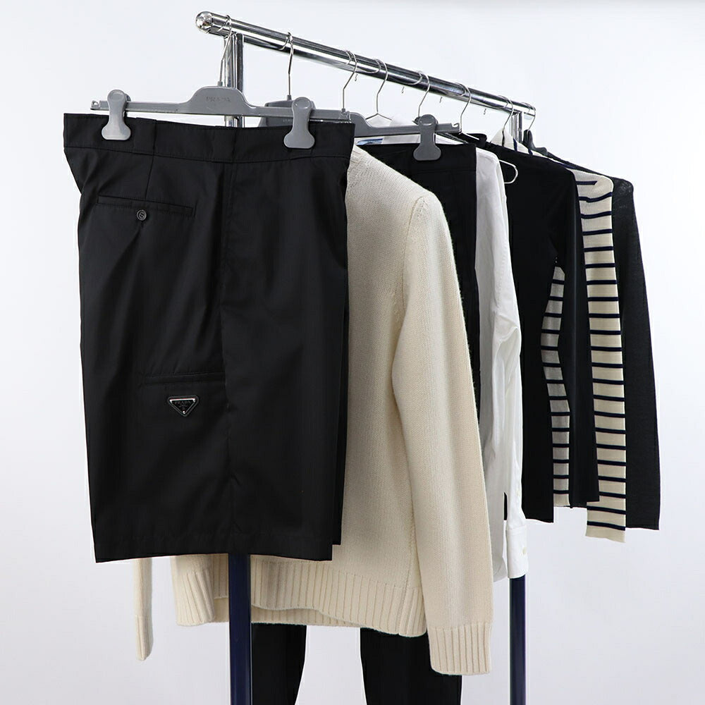 PRADA ショートパンツ メンズ ブラック ハーフパンツ ロゴ SPG32 1WQ8