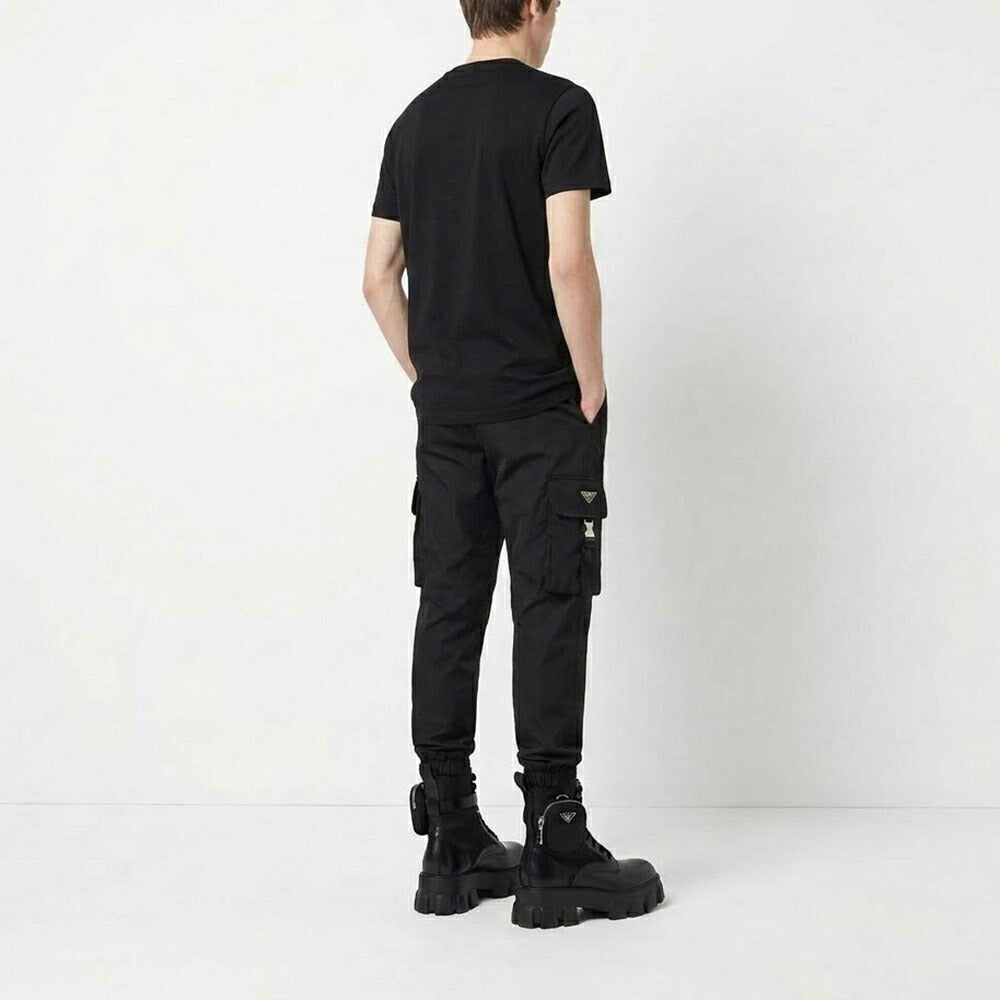 PRADA ロングパンツ メンズ ブラック カーゴパンツ トライアングルロゴ SPH130 1WQ8