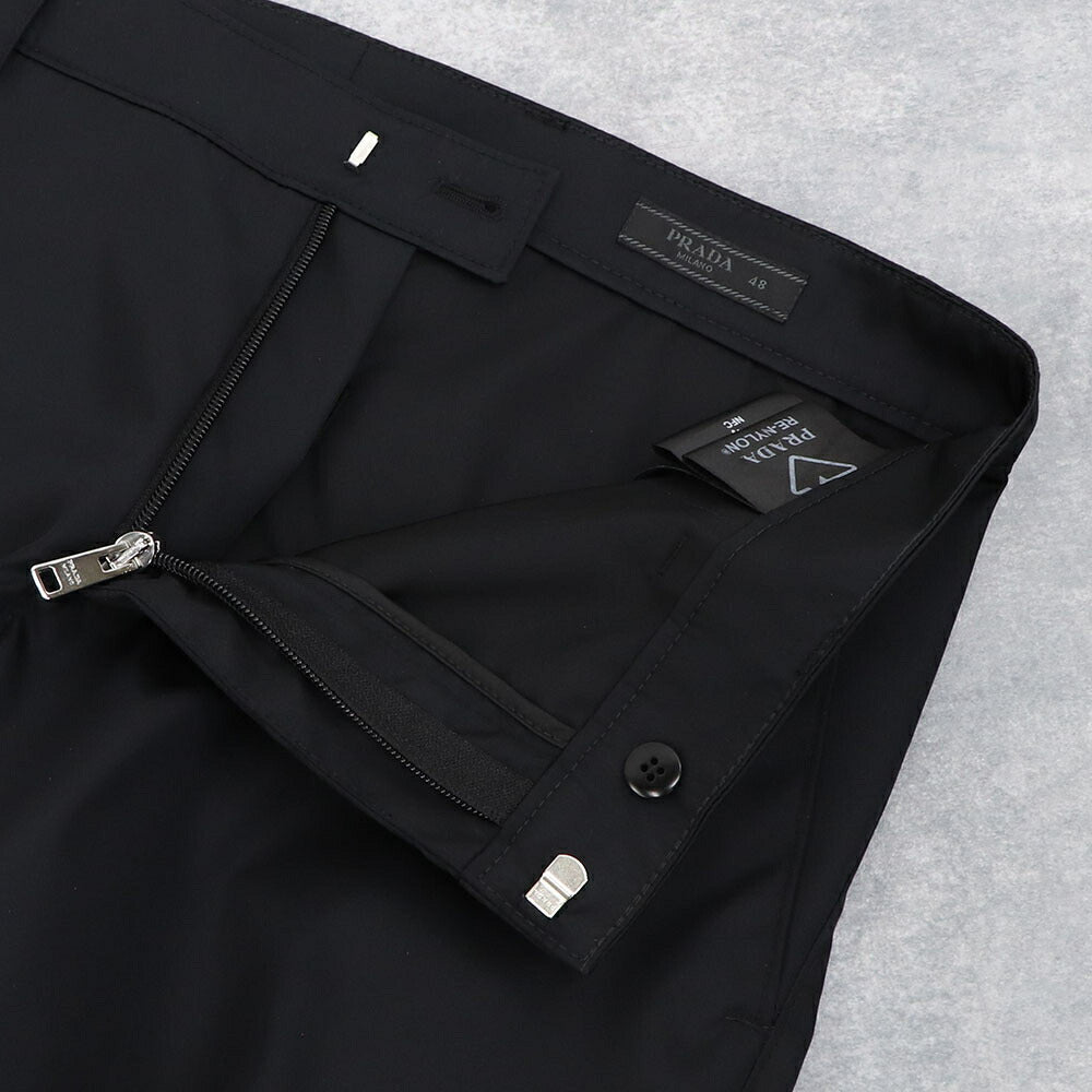 PRADA ロングパンツ メンズ ブラック カーゴパンツ トライアングルロゴ SPH130 1WQ8