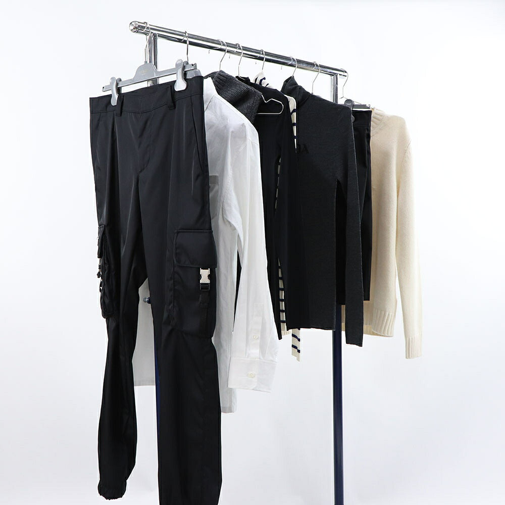 PRADA ロングパンツ メンズ ブラック カーゴパンツ トライアングルロゴ SPH130 1WQ8