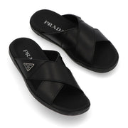 PRADA サンダル クリスクロス ブラック ライドサンダル トライアングルロゴ 2X3111 3LEM