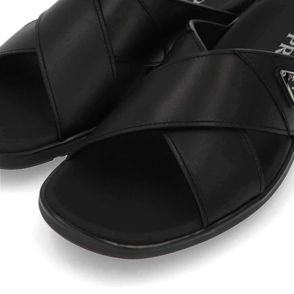 PRADA サンダル クリスクロス ブラック ライドサンダル トライアングルロゴ 2X3111 3LEM