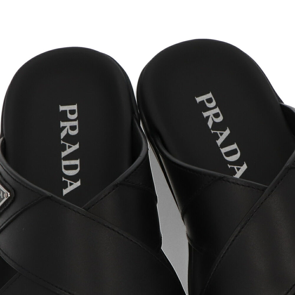 PRADA サンダル クリスクロス ブラック ライドサンダル トライアングルロゴ 2X3111 3LEM