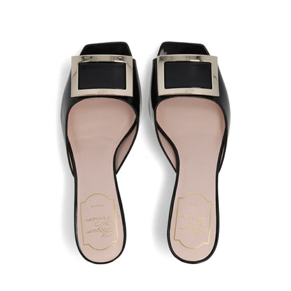 Roger Vivier サンダル ブラック クリーム グレージュ オープントゥ ミュール ヒールあり RVW74839190D1P