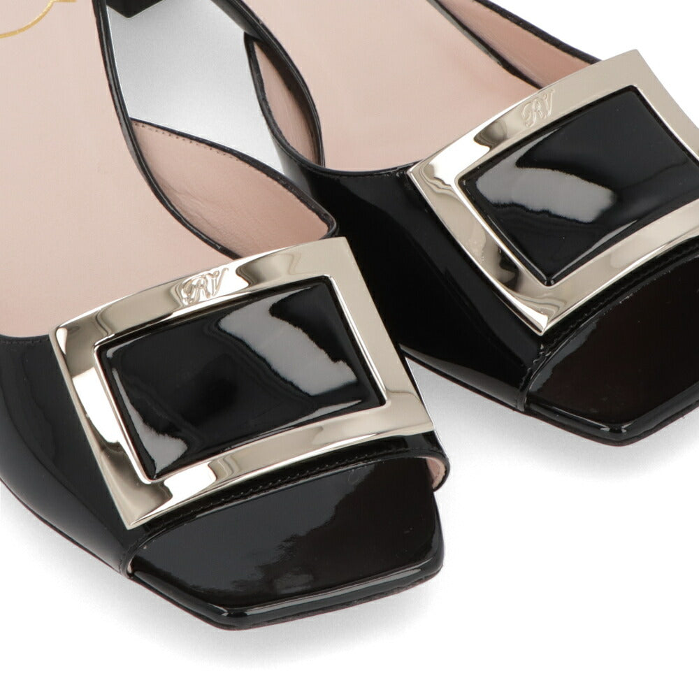 Roger Vivier サンダル ブラック クリーム グレージュ オープントゥ ミュール ヒールあり RVW74839190D1P