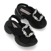 Roger Vivier ロジェ ヴィヴィエ サンダル ブラック ビジュー ラバーソール ヒールなし RVW66733560DX2