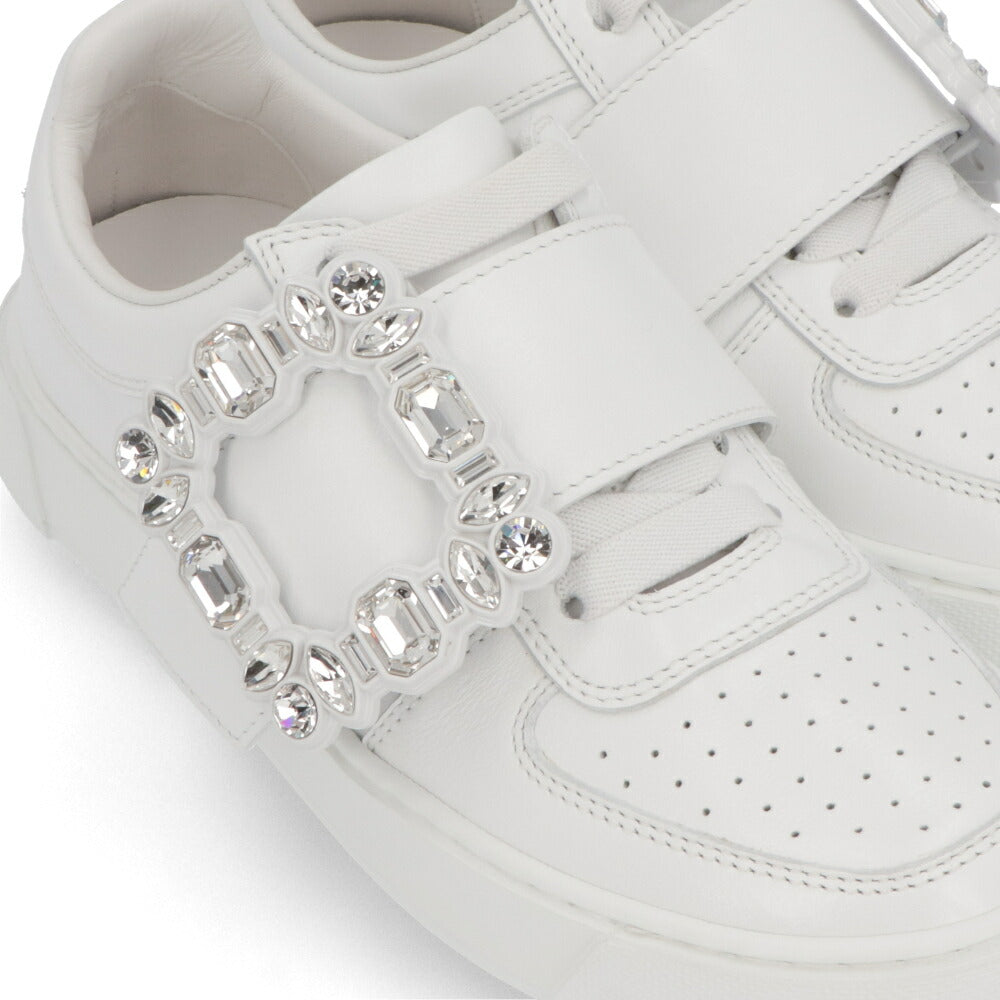 Roger Vivier ロジェ ヴィヴィエ スニーカー ホワイト ローカット ビジュー付きバックル RVW68737440JUS