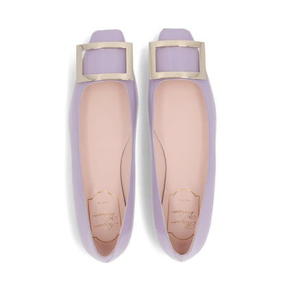 Roger Vivier パンプス パープル フラットシューズ スクエアトゥ ゴールドバックル RVW40415280D1P
