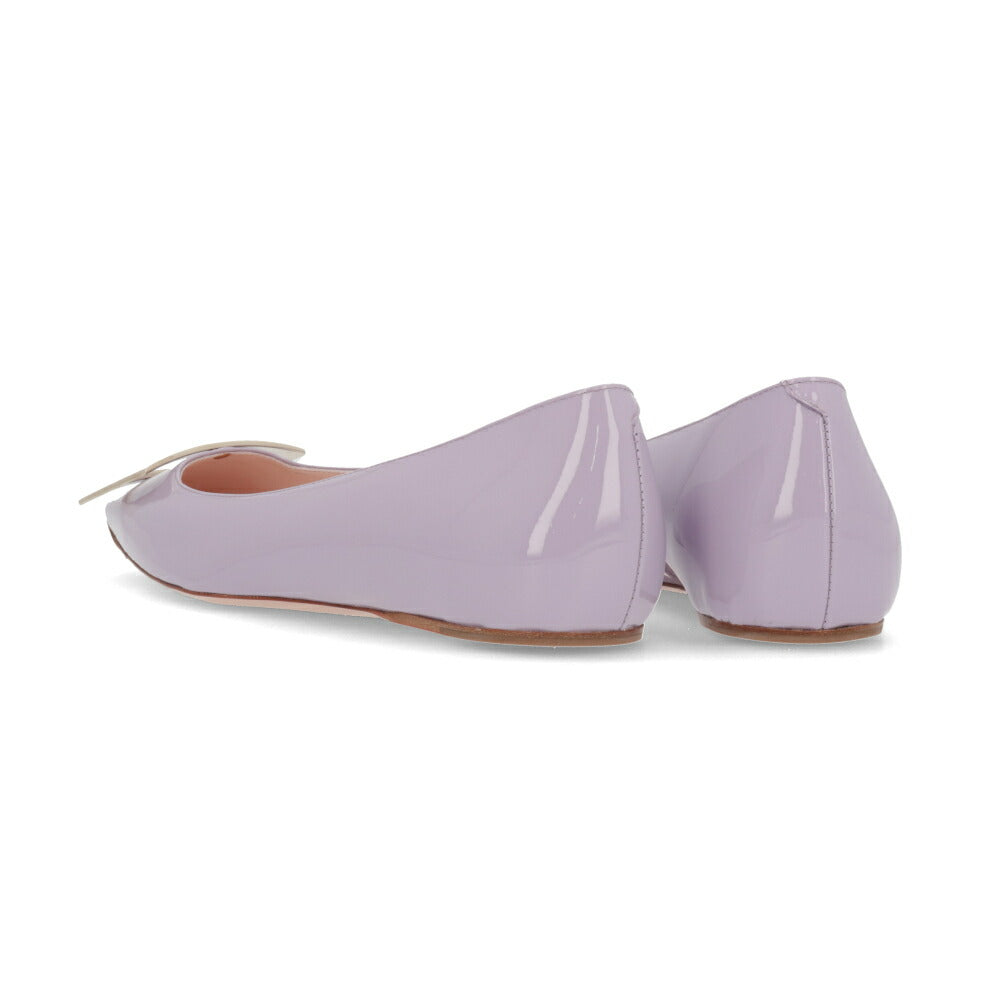 Roger Vivier パンプス パープル フラットシューズ スクエアトゥ ゴールドバックル RVW40415280D1P