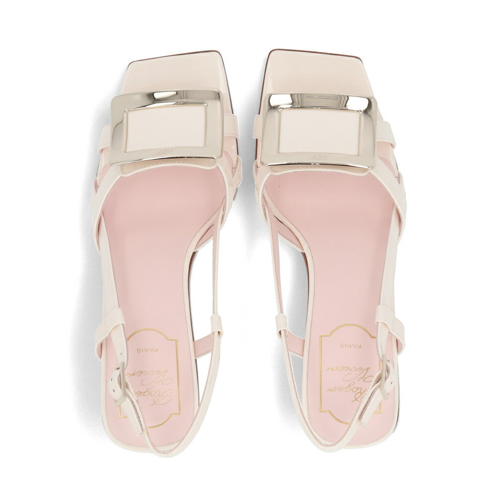 Roger Vivier サンダル クリーム スリングバック メタルバックル