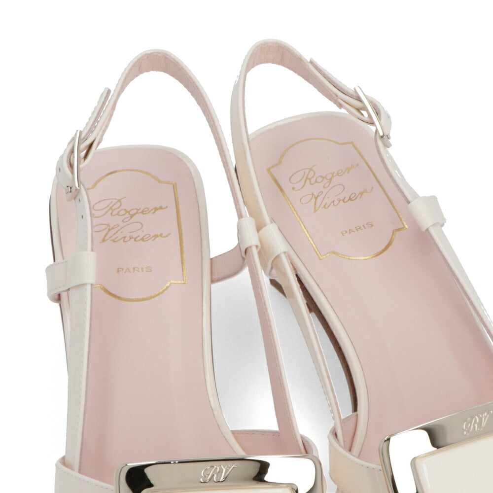 Roger Vivier サンダル クリーム スリングバック メタルバックル