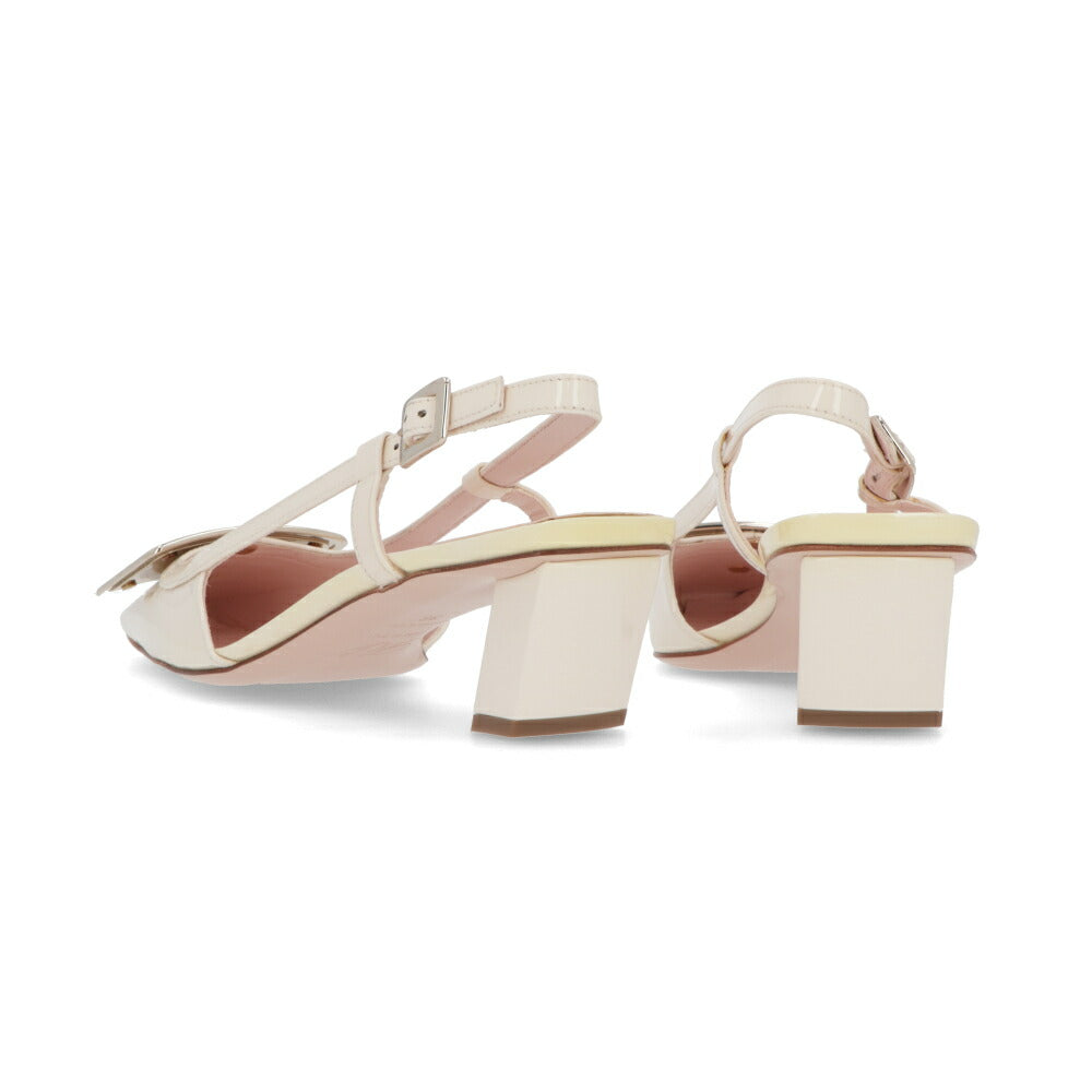 Roger Vivier ロジェ ヴィヴィエ パンプス クリーム スクエアトゥ メタルバックル ミュール RVW00625600D1P