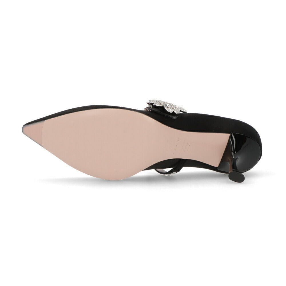 Roger Vivier ロジェ ヴィヴィエ パンプス エフロレッセンス ブラック ポインテッドトゥ フロントストラップ ビジュー RVW61836220RS0