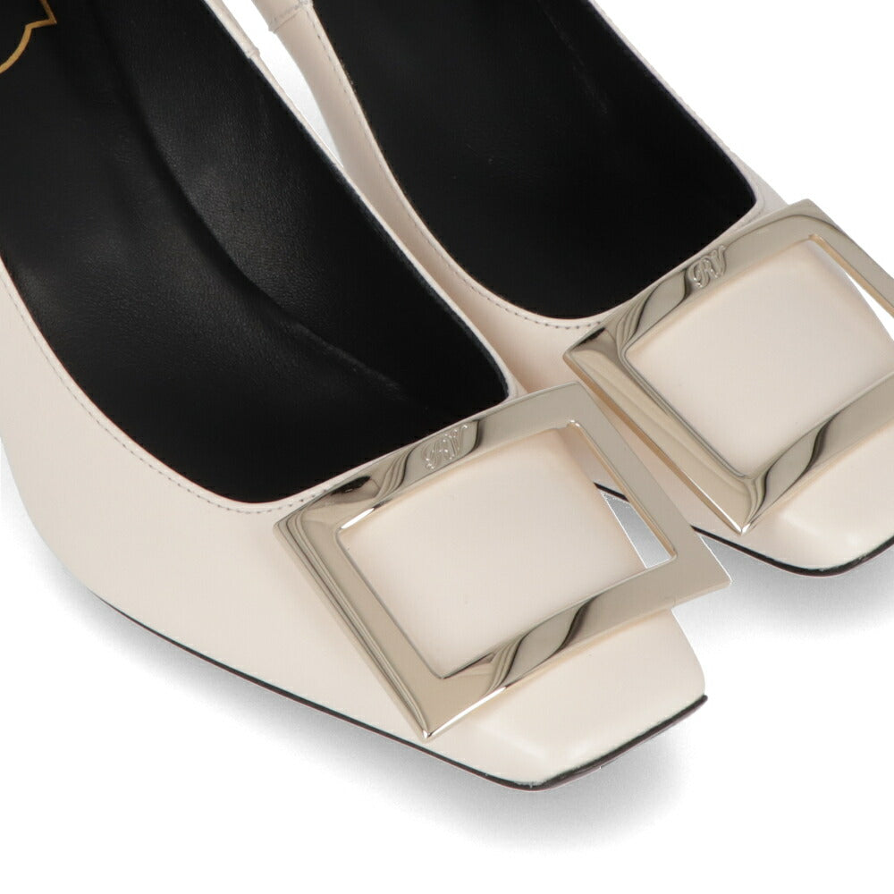 Roger Vivier ロジェ ヴィヴィエ パンプス クリーム スクエアトゥ ゴールドバックル RVW40015280BSS
