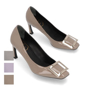Roger Vivier ロジェ ヴィヴィエ パンプス ブラック グレー ベージュ パープル ゴールドプレート ヒールパンプス RVW40015280D1P