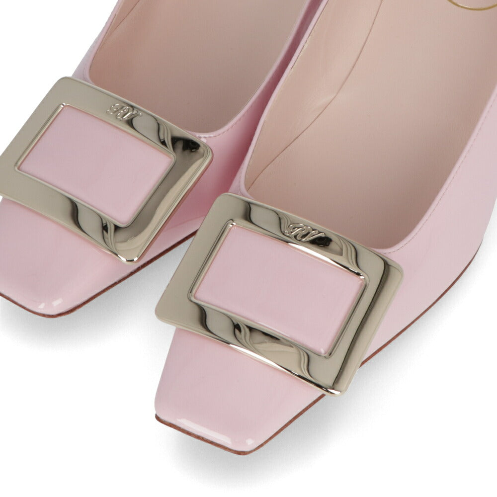 Roger Vivier ロジェ ヴィヴィエ パンプス ピンク スクエアトゥ メタルバックル RVW00600920D1P