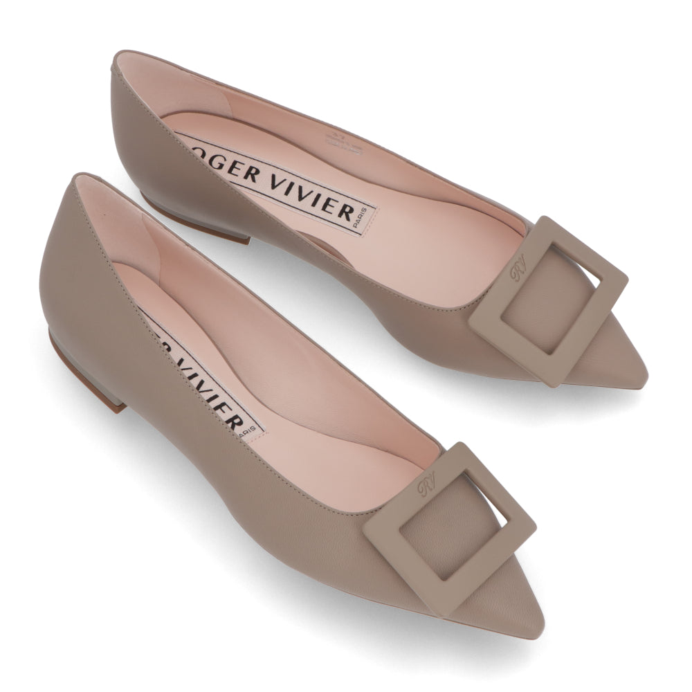 Roger Vivier ブラック ベージュ パンプス GOMMETTINE BALL ゴメッティーヌ レザー フラット バレリーナ RVW57527920NK0