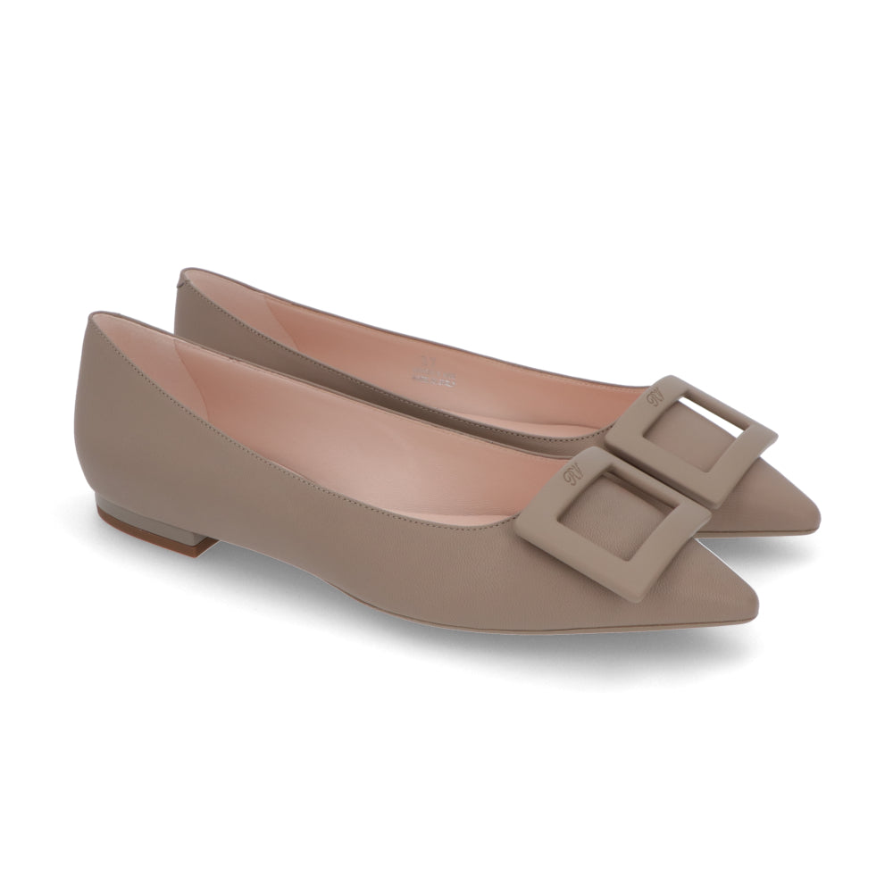 Roger Vivier ブラック ベージュ パンプス GOMMETTINE BALL ゴメッティーヌ レザー フラット バレリーナ RVW57527920NK0