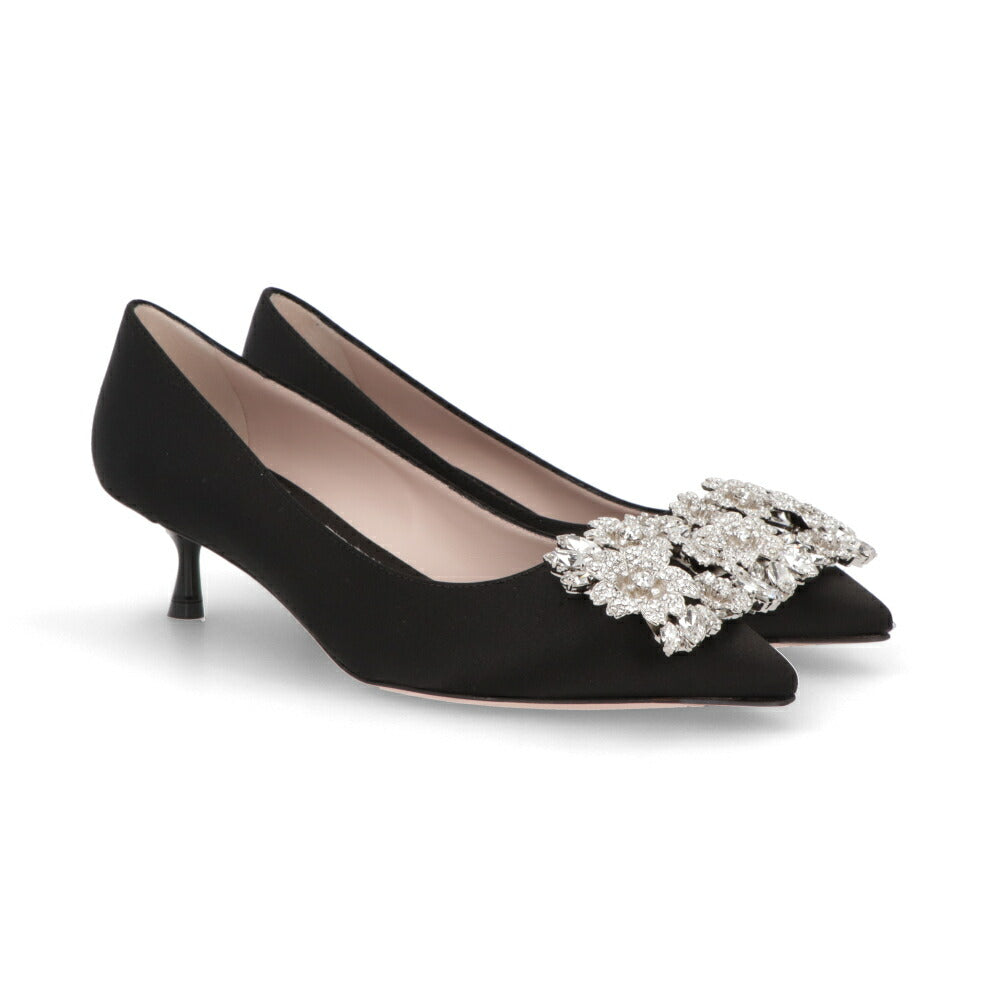Roger Vivier パンプス ブラック ポインテッドトゥ フラワービジュー RVW54328020RS0