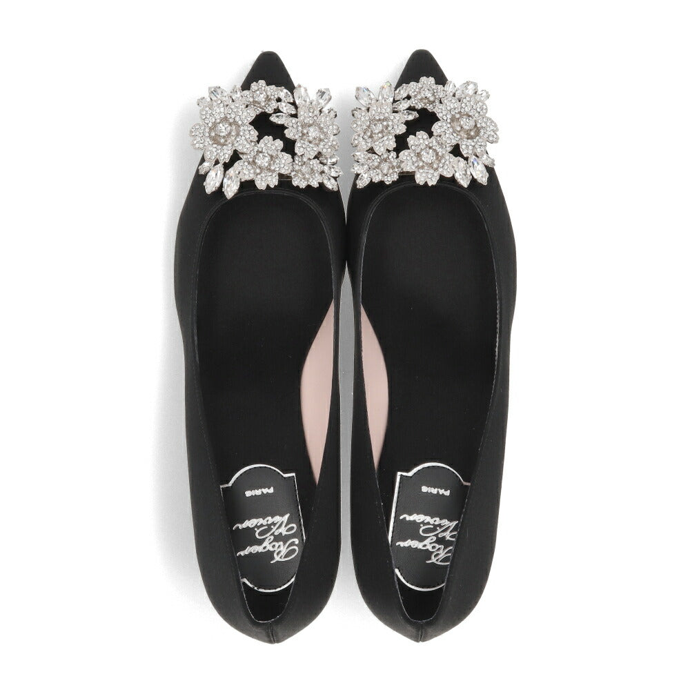 Roger Vivier ロジェ ヴィヴィエ パンプス ブラック ポインテッドトゥ フラワービジュー RVW54328020RS0
