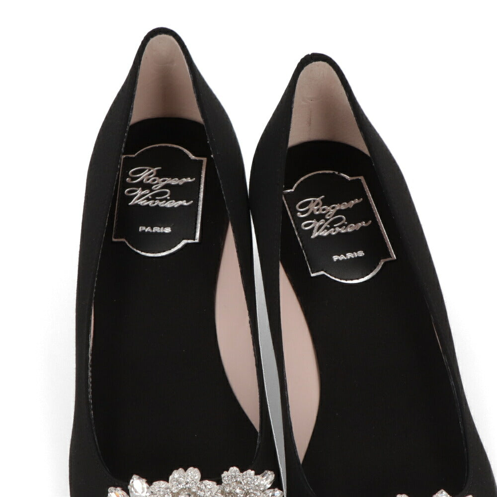 Roger Vivier ロジェ ヴィヴィエ パンプス ブラック ポインテッドトゥ フラワービジュー RVW54328020RS0