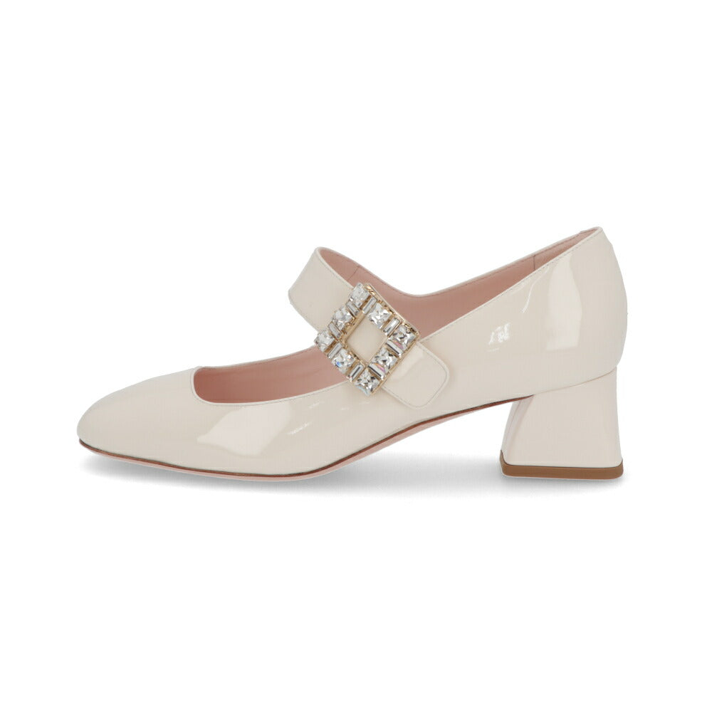 Roger Vivier ロジェ ヴィヴィエ パンプス クリーム メリージェーン ビジューバックル RVW51934780D1P
