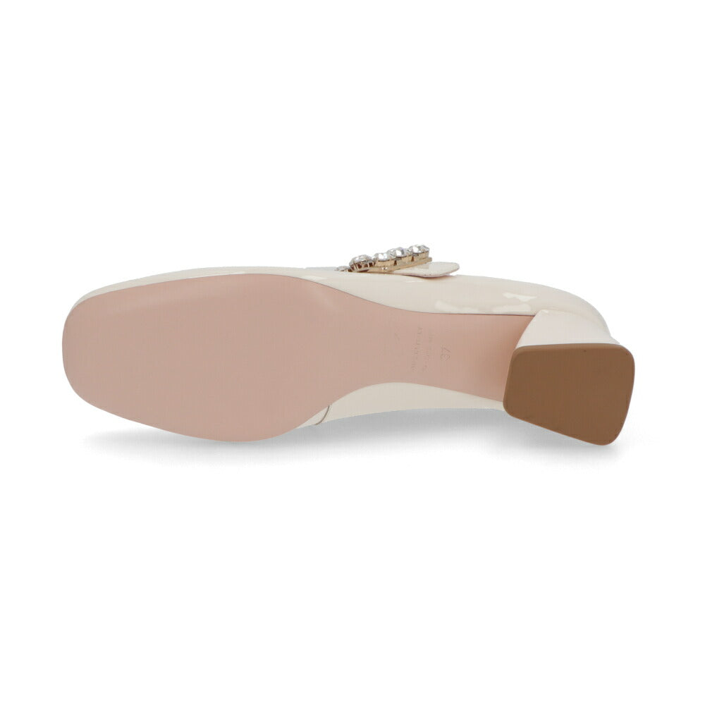 Roger Vivier ロジェ ヴィヴィエ パンプス クリーム メリージェーン ビジューバックル RVW51934780D1P