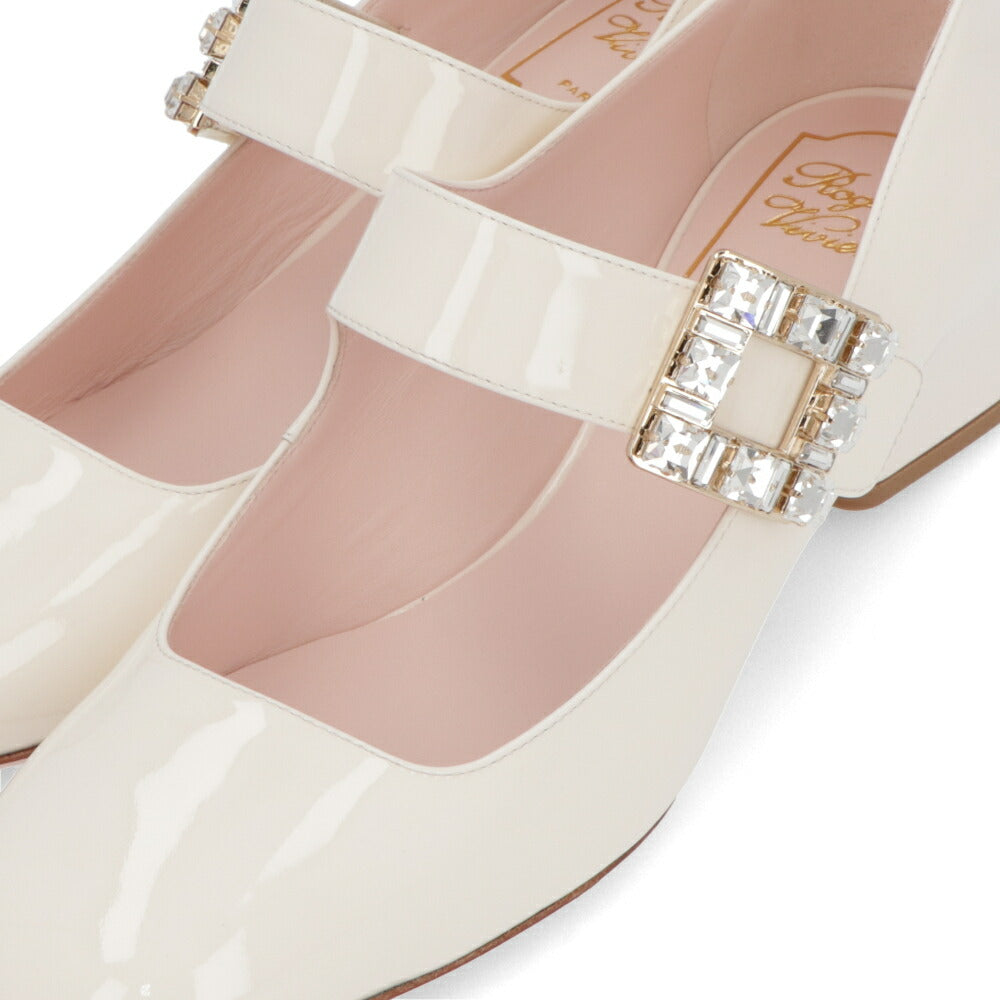 Roger Vivier ロジェ ヴィヴィエ パンプス クリーム メリージェーン ビジューバックル RVW51934780D1P