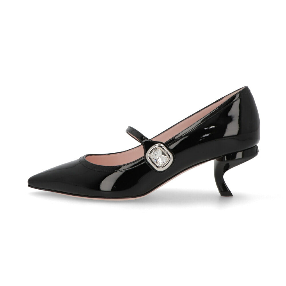 Roger Vivier ロジェ ヴィヴィエ パンプス オフホワイト×ブラック ブラック ポインテッドトゥ メリージェーン RVW63839280D1P