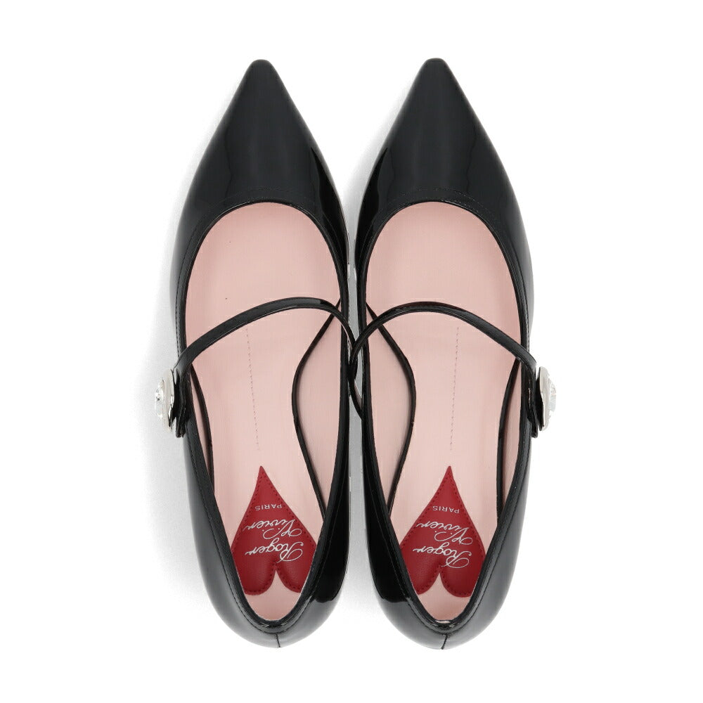 Roger Vivier ロジェ ヴィヴィエ パンプス オフホワイト×ブラック ブラック ポインテッドトゥ メリージェーン RVW63839280D1P