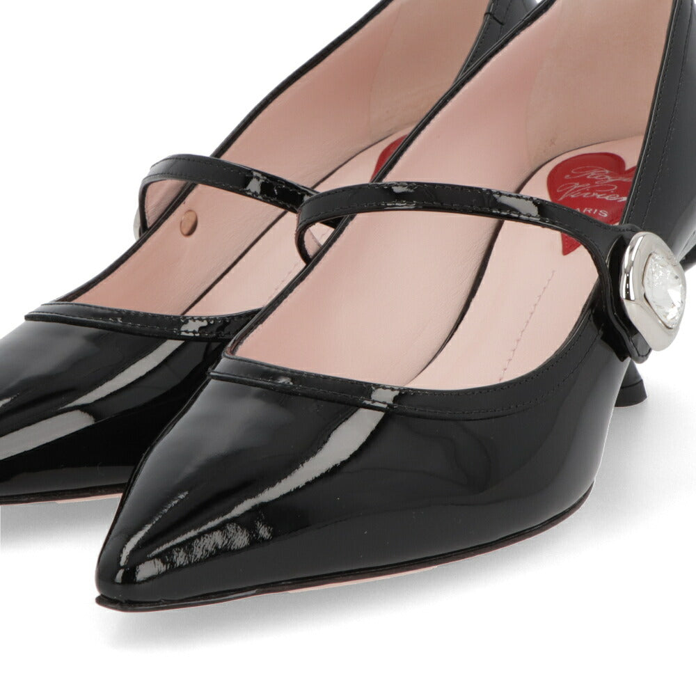 Roger Vivier ロジェ ヴィヴィエ パンプス オフホワイト×ブラック ブラック ポインテッドトゥ メリージェーン RVW63839280D1P