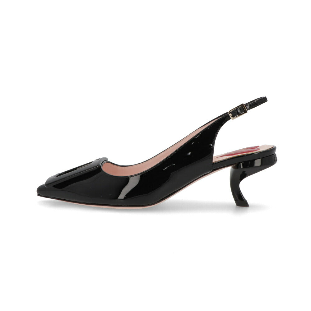 Roger Vivier ロジェ ヴィヴィエ パンプス ブラック クリーム ポインテッドトゥ バックストラップ RVW63831440D1P