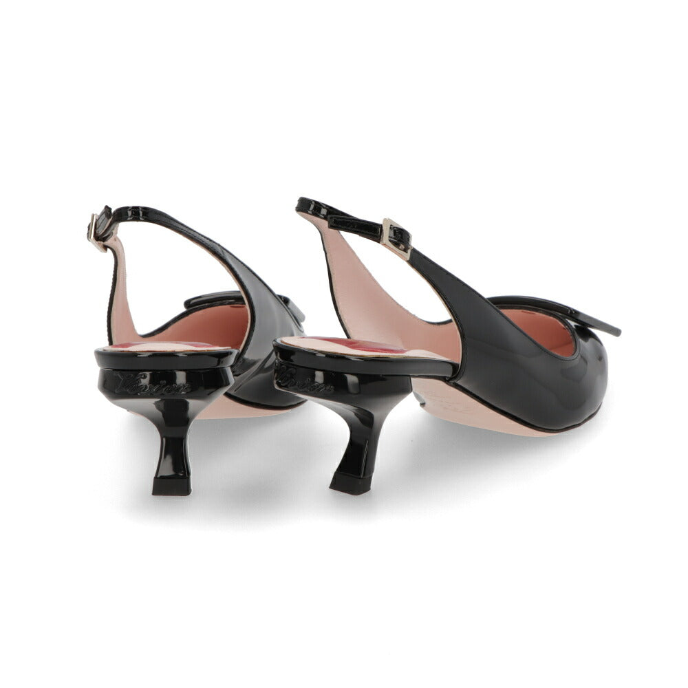 Roger Vivier ロジェ ヴィヴィエ パンプス ブラック クリーム ポインテッドトゥ バックストラップ RVW63831440D1P