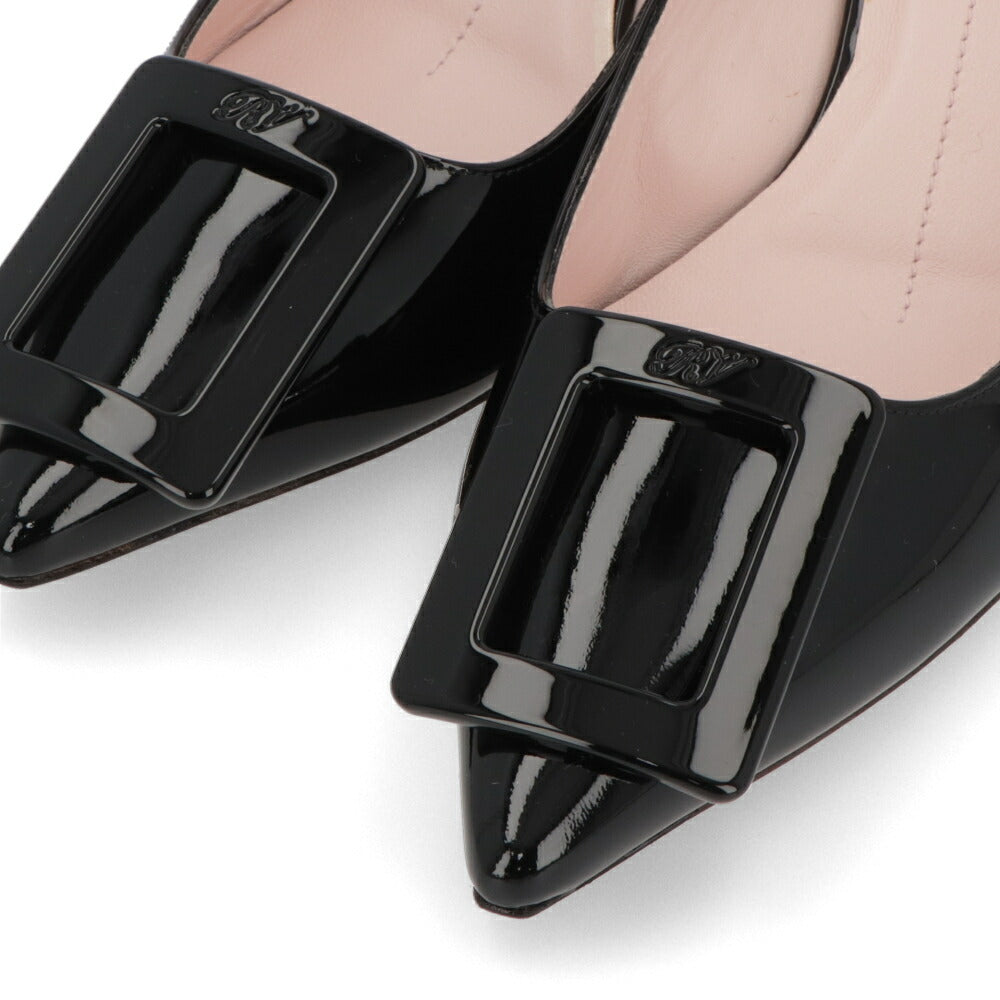 Roger Vivier ロジェ ヴィヴィエ パンプス ブラック クリーム ポインテッドトゥ バックストラップ RVW63831440D1P