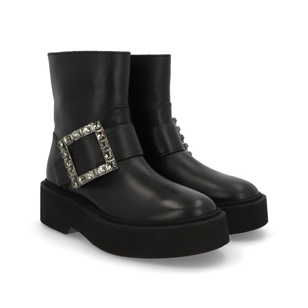 Roger Vivier ブーツ ブラック ビジューバックル アンクルブーツ ショートブーツ RVW74039630TTQ