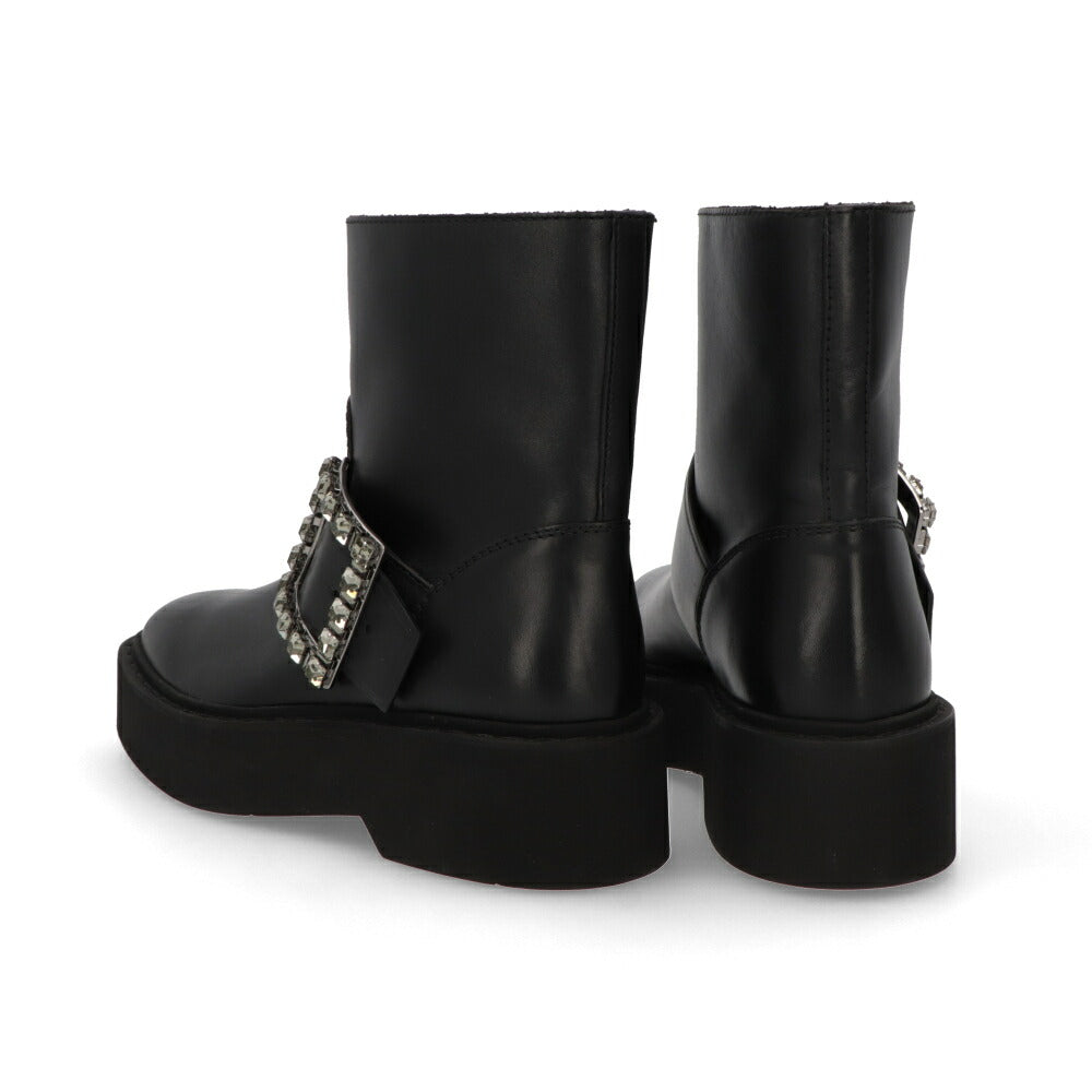 Roger Vivier ブーツ ブラック ビジューバックル アンクルブーツ ショートブーツ RVW74039630TTQ
