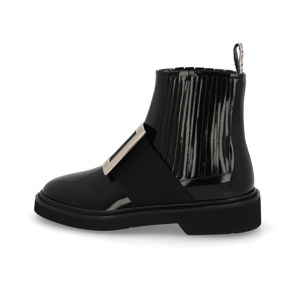 Roger Vivier ブーツ ブラック サイドゴア メタルバックル ショートブーツ RVW54825170MRK