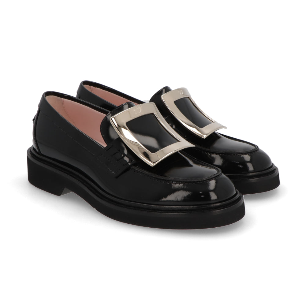 Roger Vivier レザーシューズ ブラック VIV RANGERS MET BUC LOAFER ローファー メタルバックル ローファー RVW54825190MRK