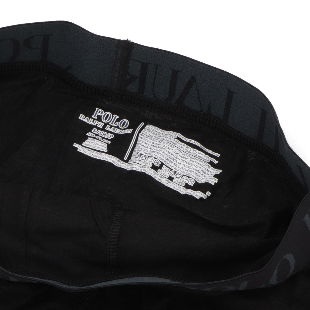 【新品】ラルフローレン Ralph Lauren 下着 パンツ メンズ ブラック ブルー コットン レーヨン ポリウレタン ロゴ 刺繍 ３枚セット シンプル ブリーフ ボクサーパンツ LFBBP3