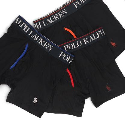 【新品】ラルフローレン Ralph Lauren 下着 パンツ メンズ ブラック マルチカラー ポリエステル エラスタン ロゴ プリント ３枚セット シンプル ブリーフ ボクサーパンツ LBBBP3